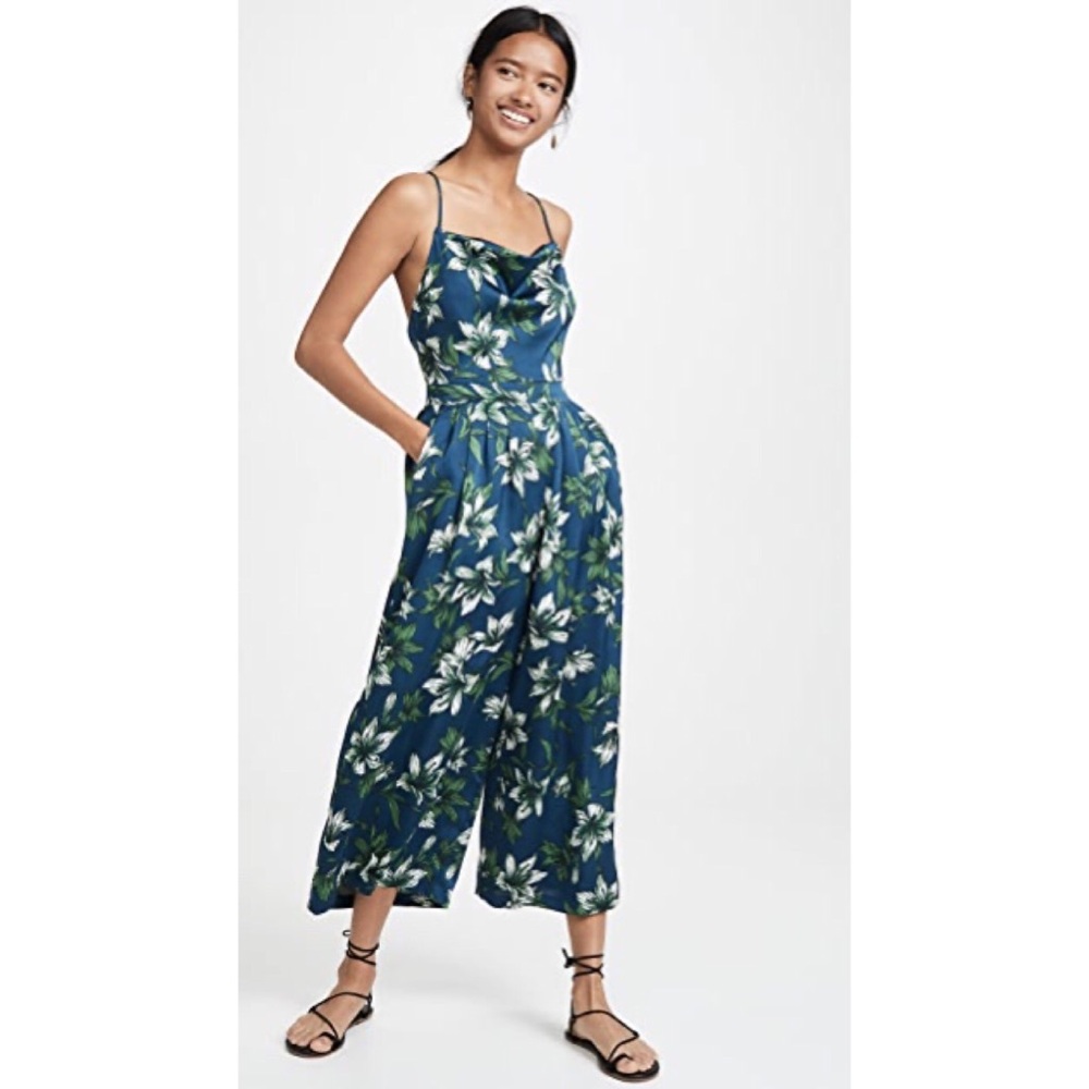 J.O.A. Tropical Navy Jumpsuit